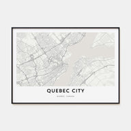 Quebec City Map Landscape Poster