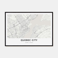 Quebec City Map Landscape Poster