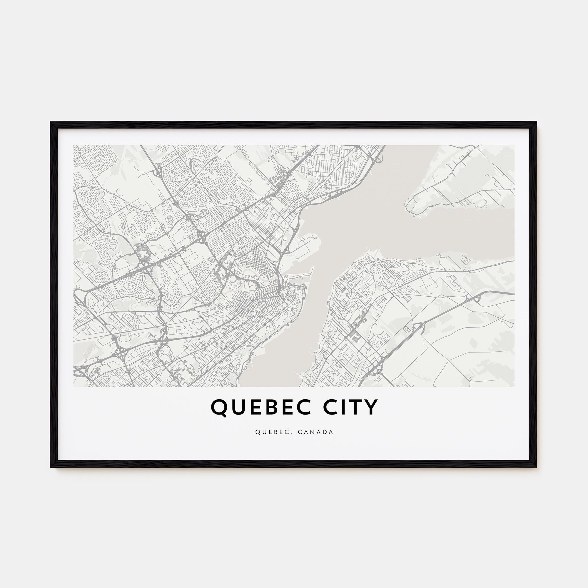 Quebec City Map Landscape Poster