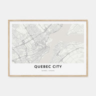 Quebec City Map Landscape Poster
