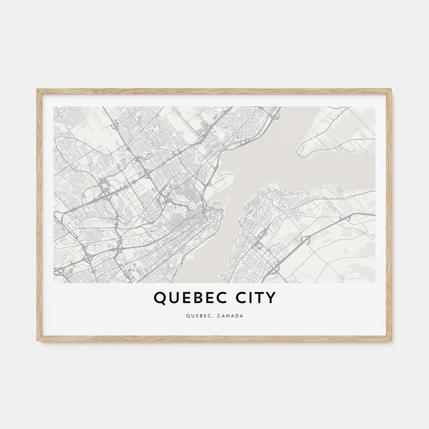 Quebec City Map Landscape Poster
