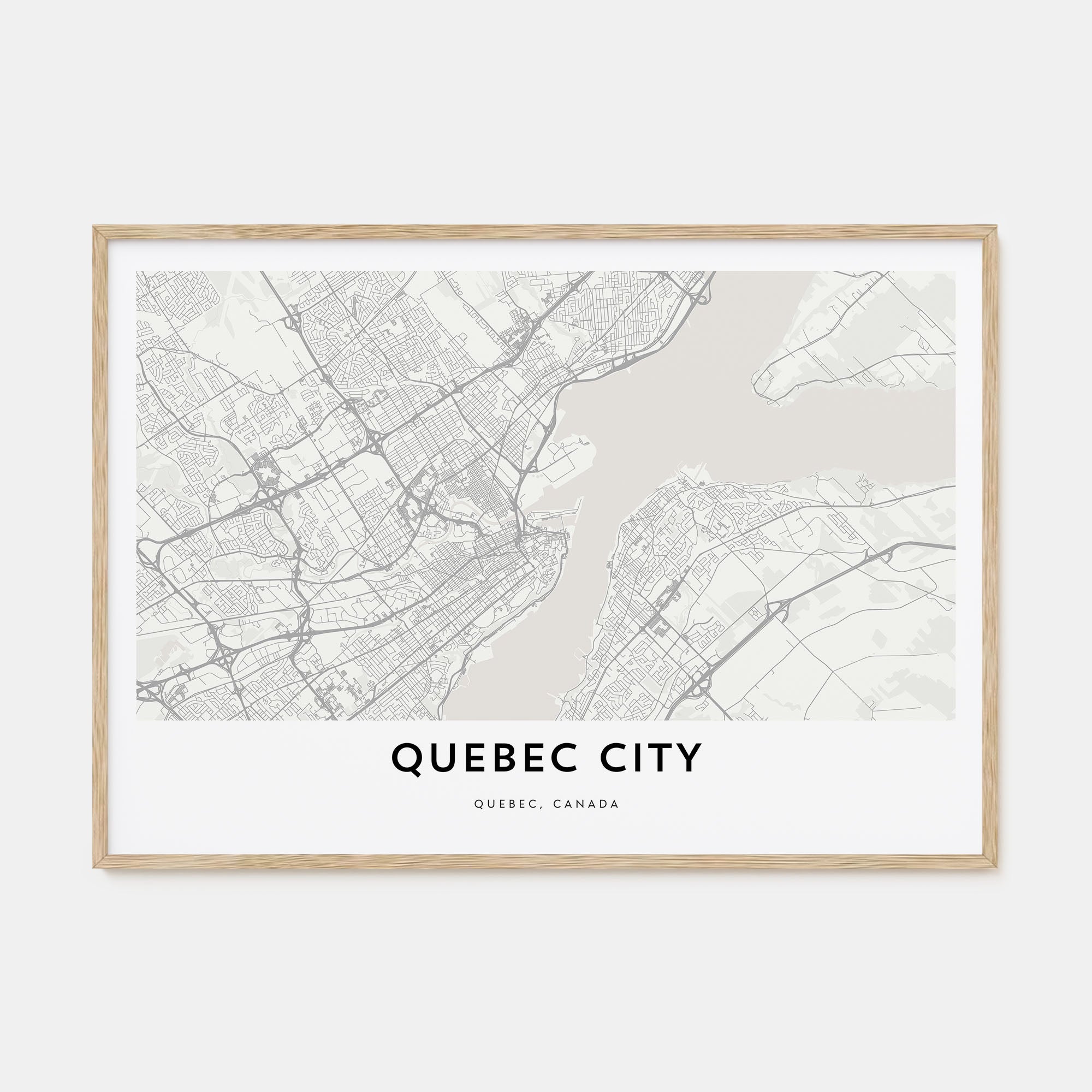 Quebec City Map Landscape Poster