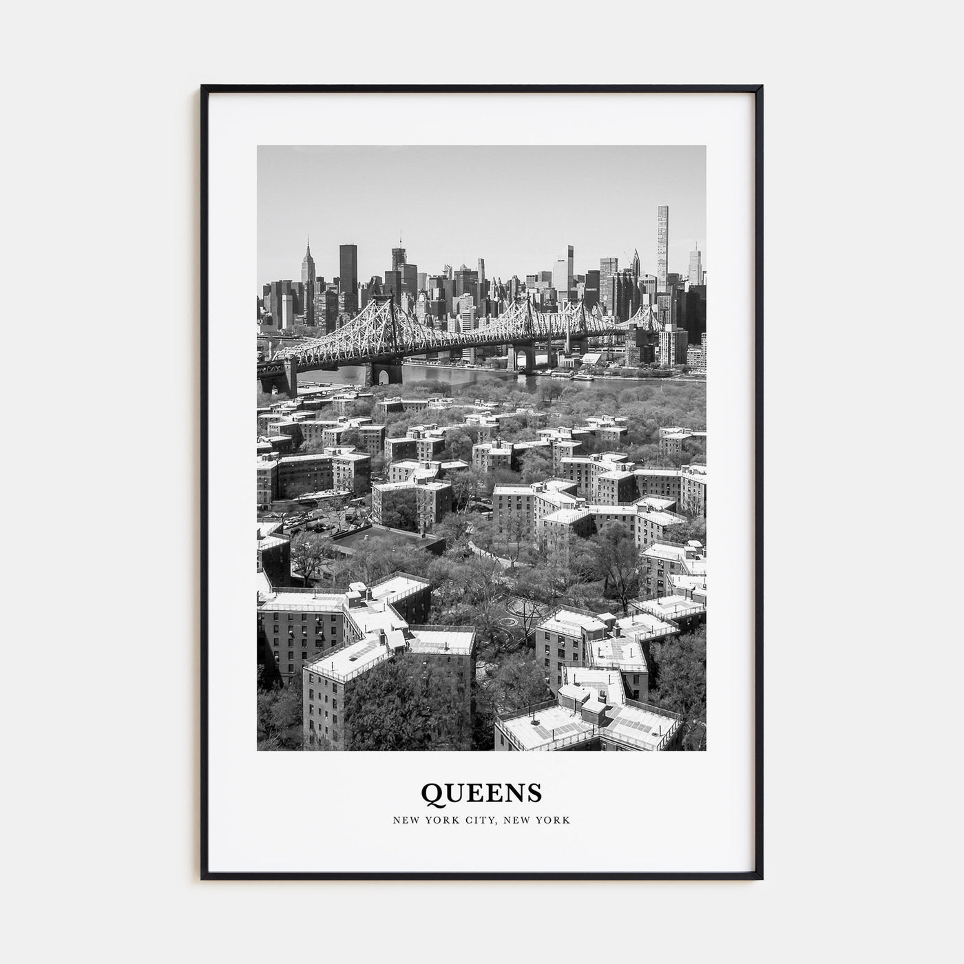 Queens, New York Portrait B&W No 1 Poster