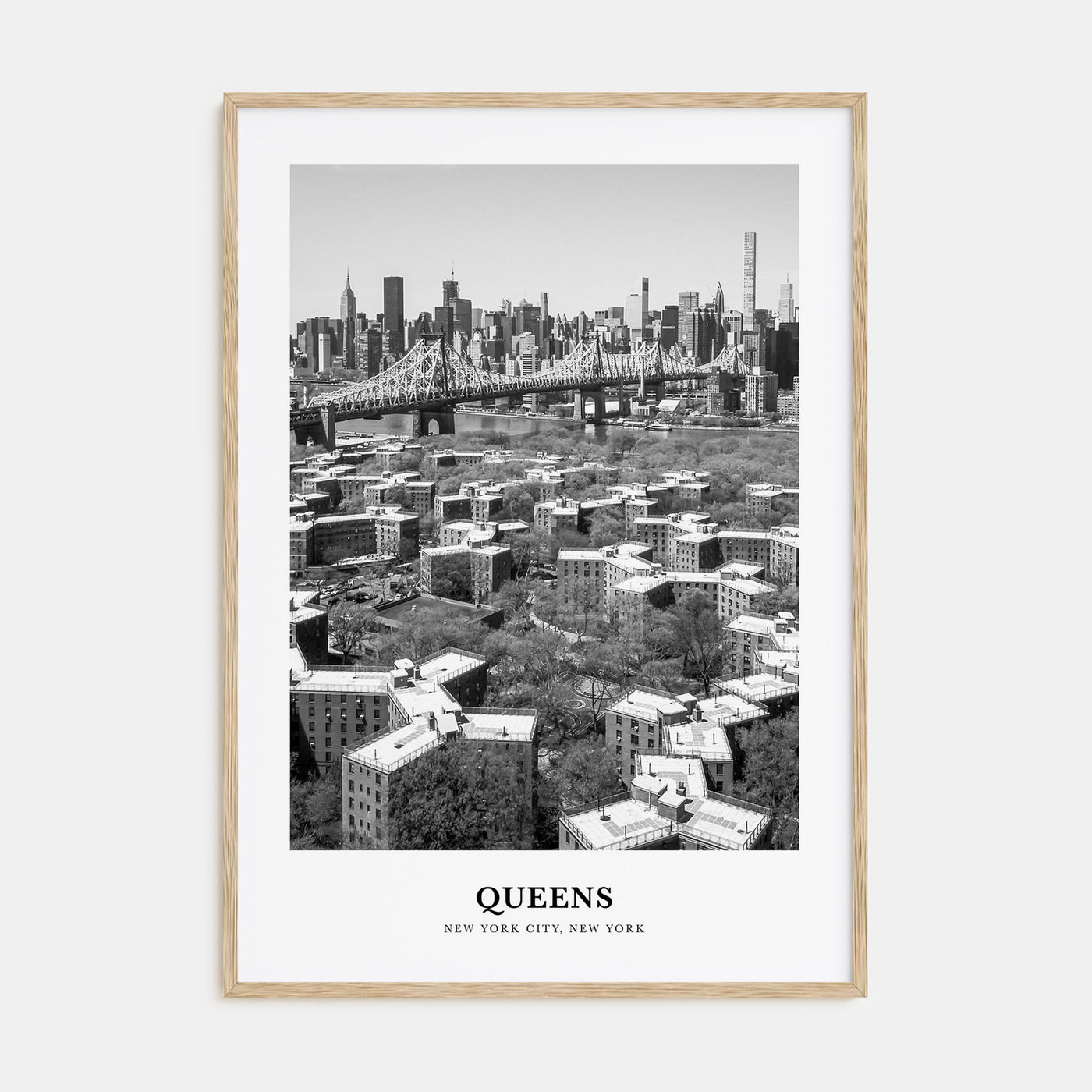 Queens, New York Portrait B&W No 1 Poster