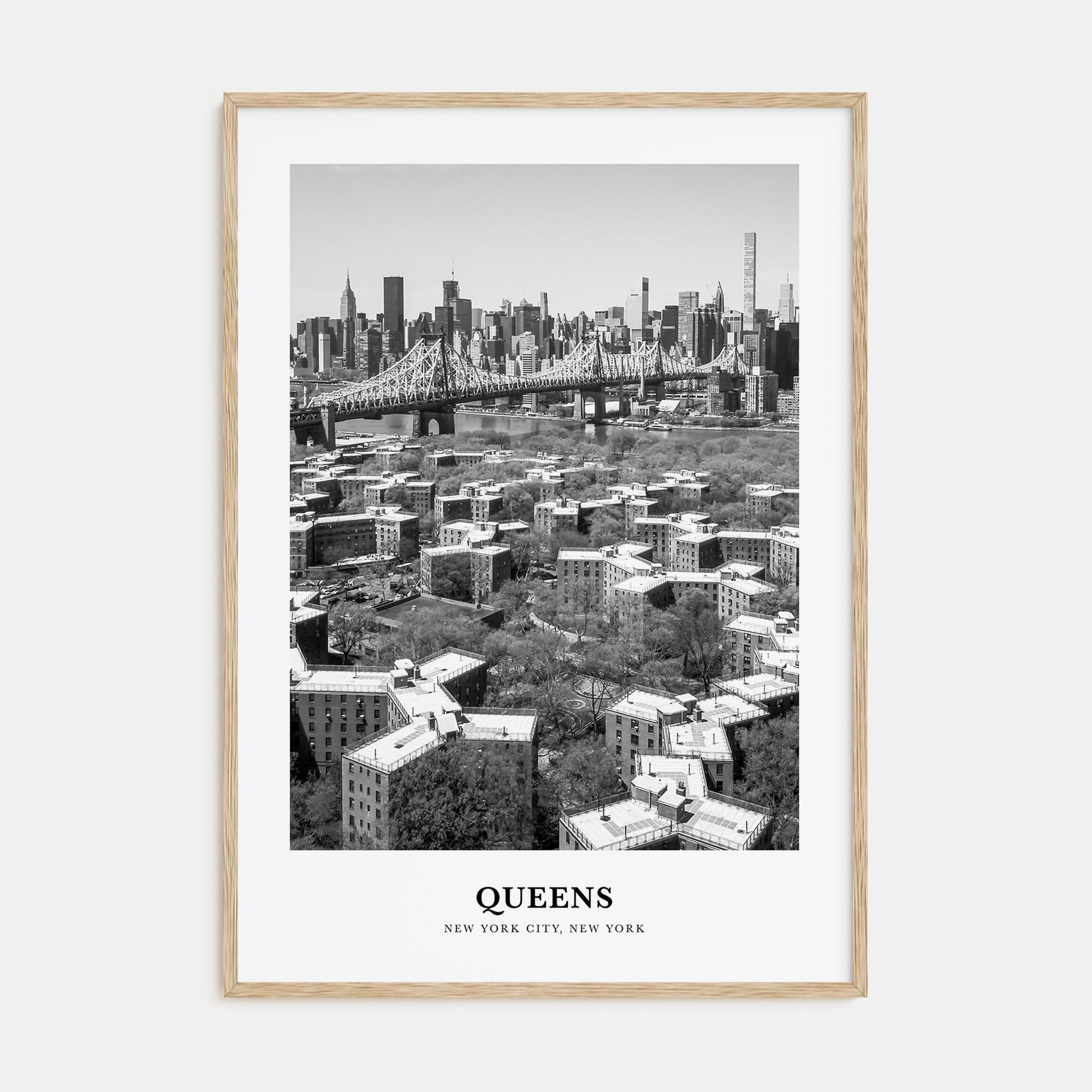 Queens, New York Portrait B&W No 1 Poster