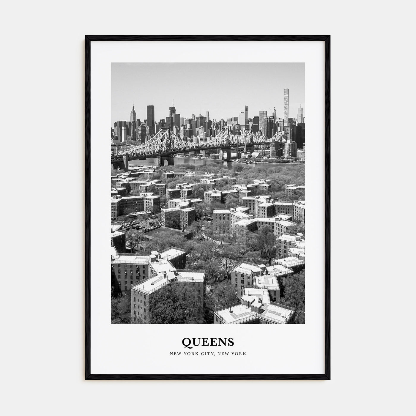 Queens, New York Portrait B&W No 1 Poster