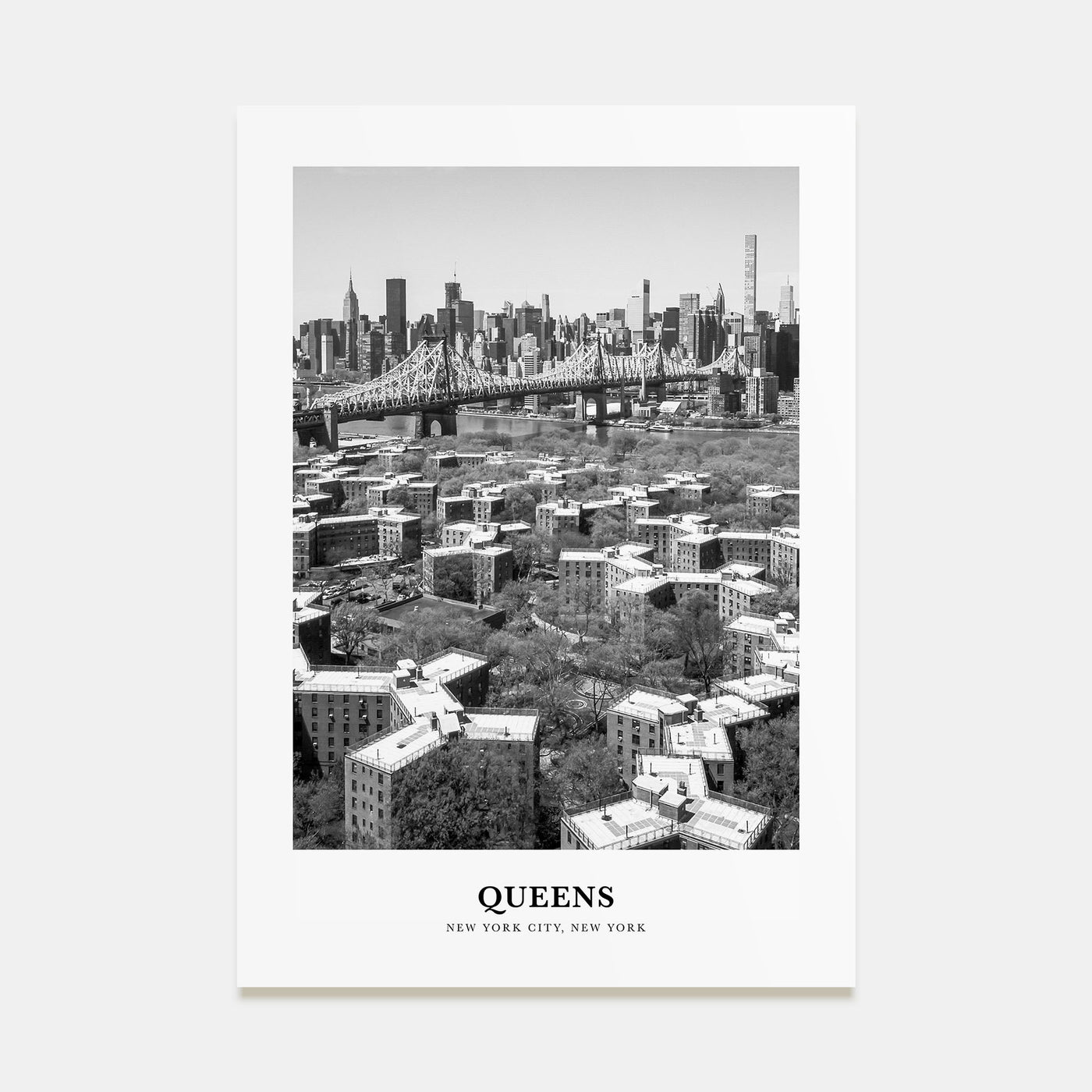 Queens, New York Portrait B&W No 1 Poster
