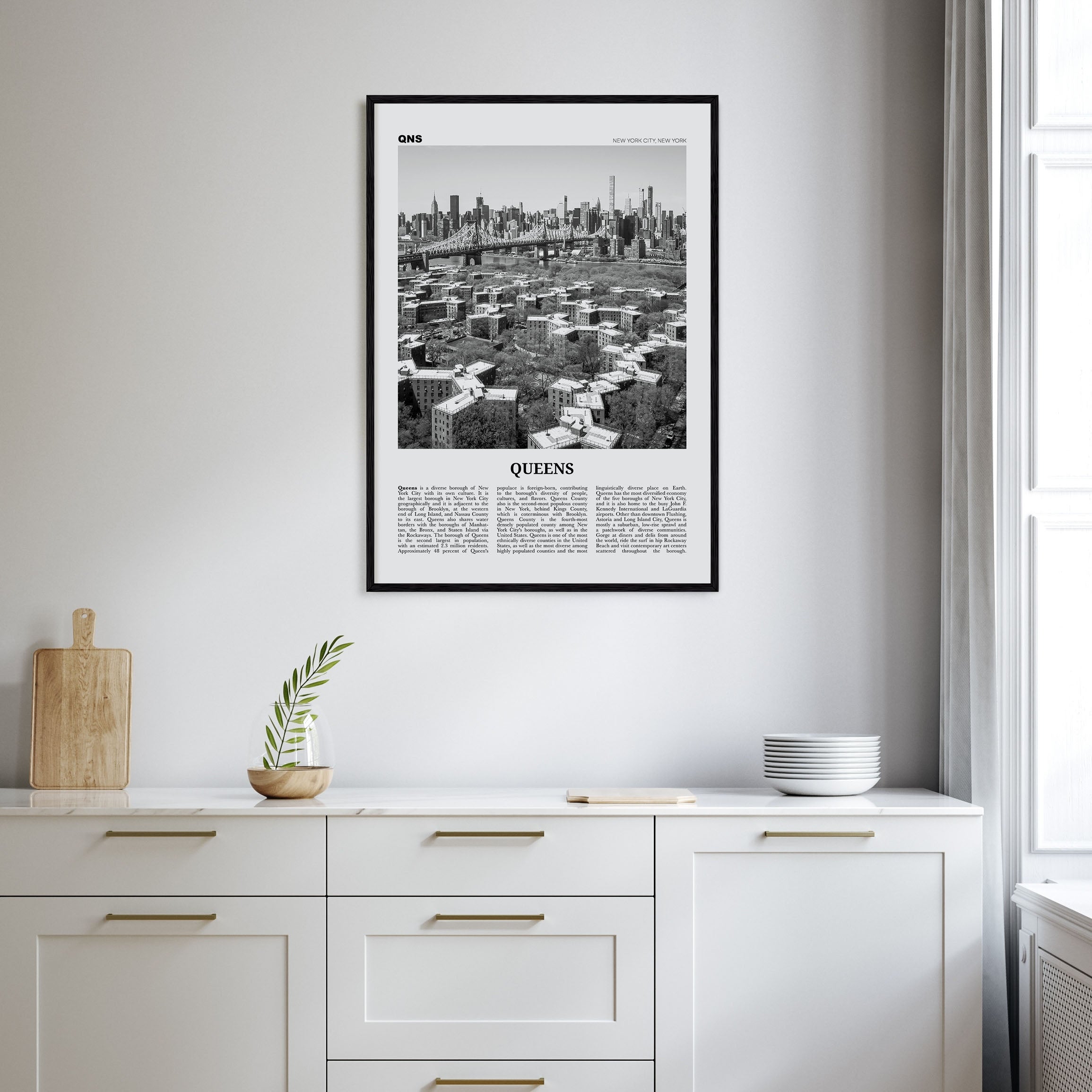 Queens, New York Travel B&W No 1 Poster