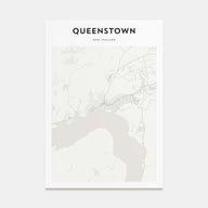 Queenstown Map Portrait Poster