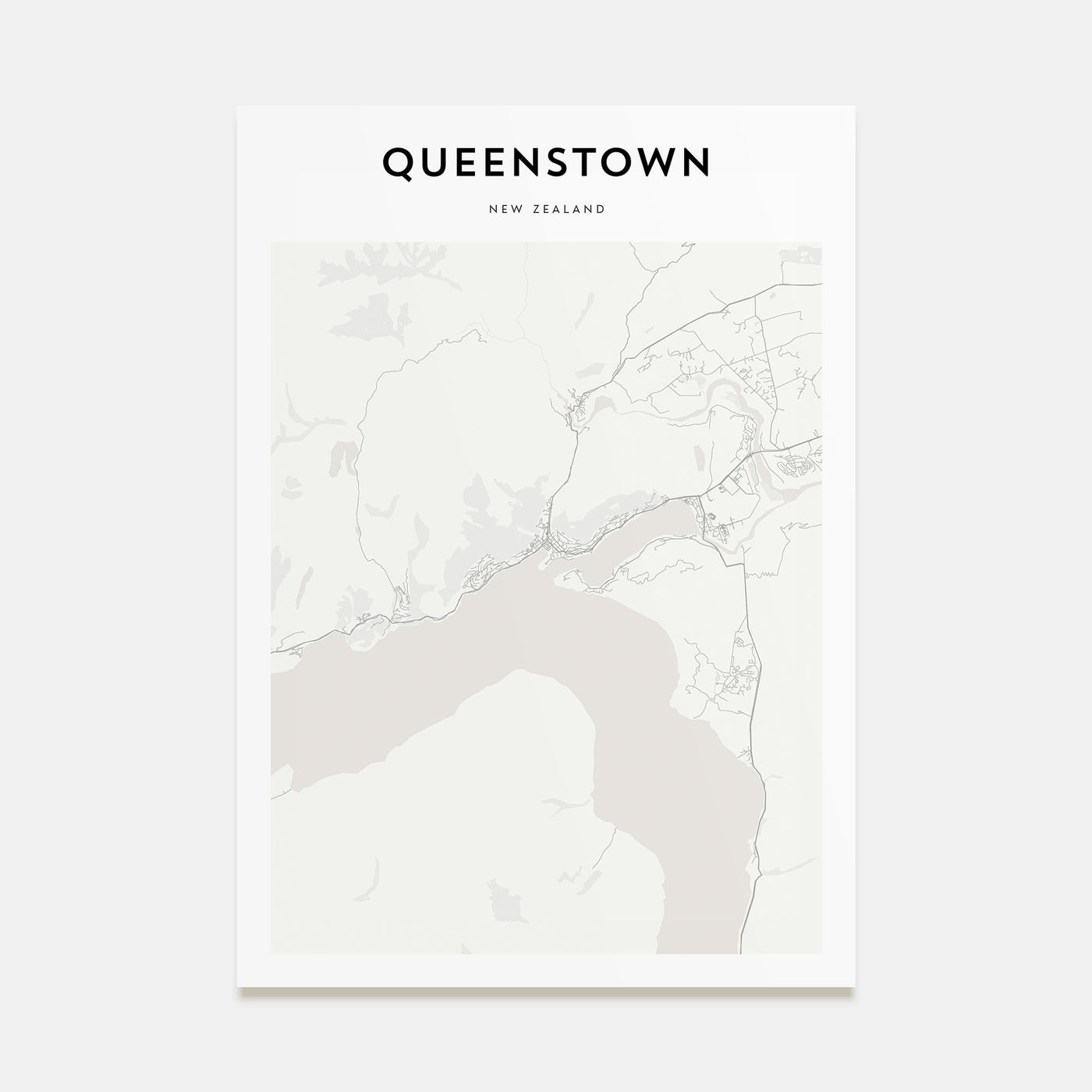 Queenstown Map Portrait Poster