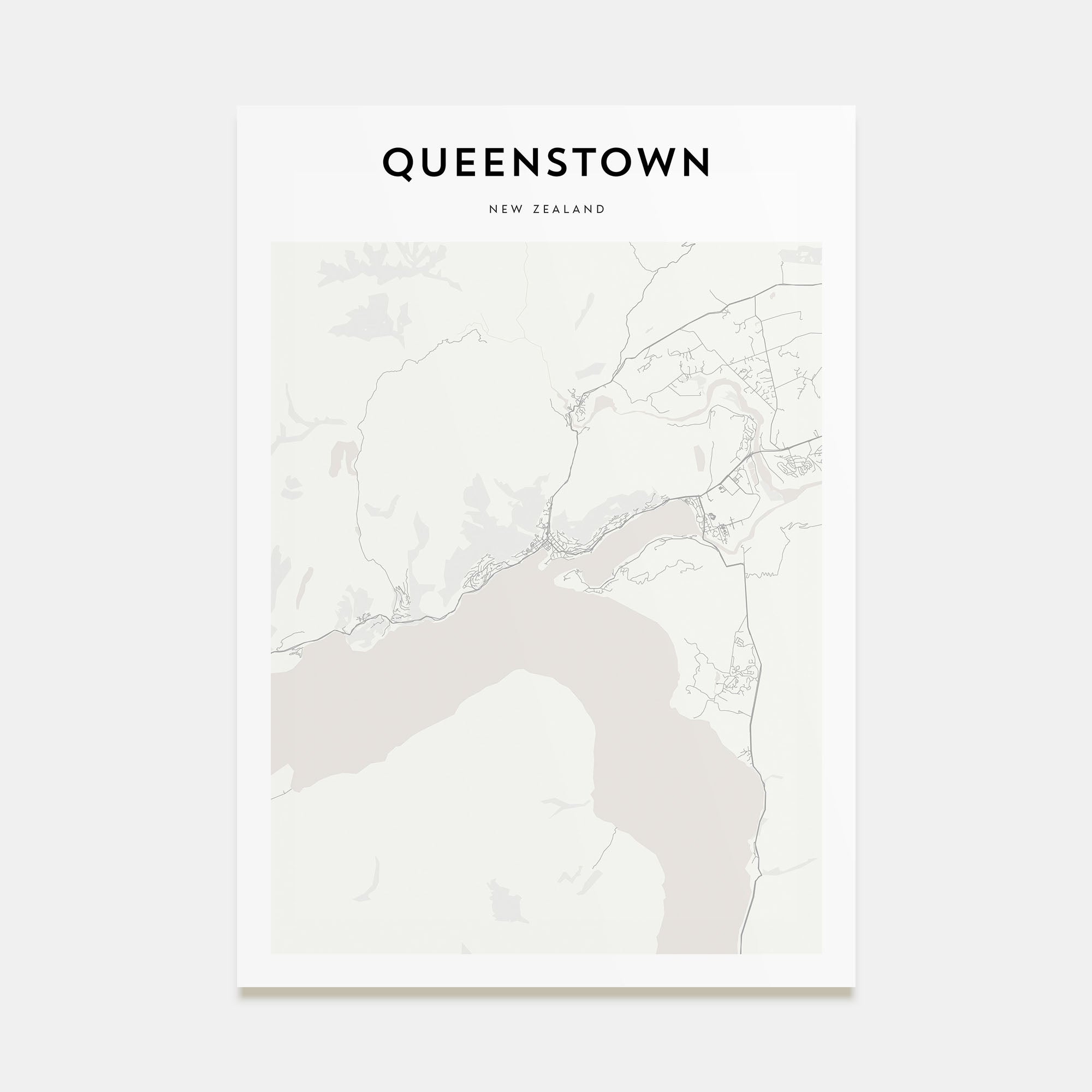 Queenstown Map Portrait Poster