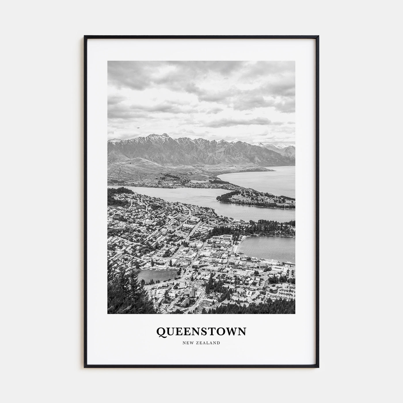 Queenstown Portrait B&W Poster