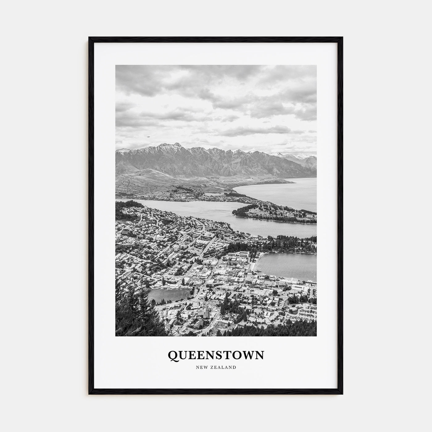 Queenstown Portrait B&W Poster