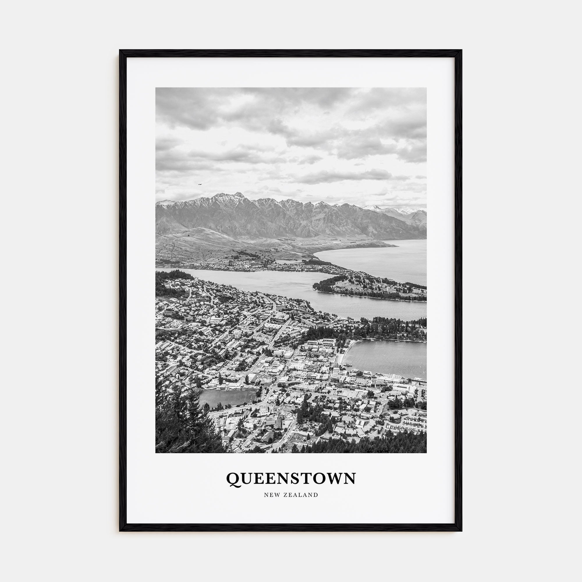 Queenstown Portrait B&W Poster