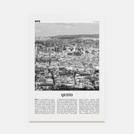 Quito Travel B&W Poster