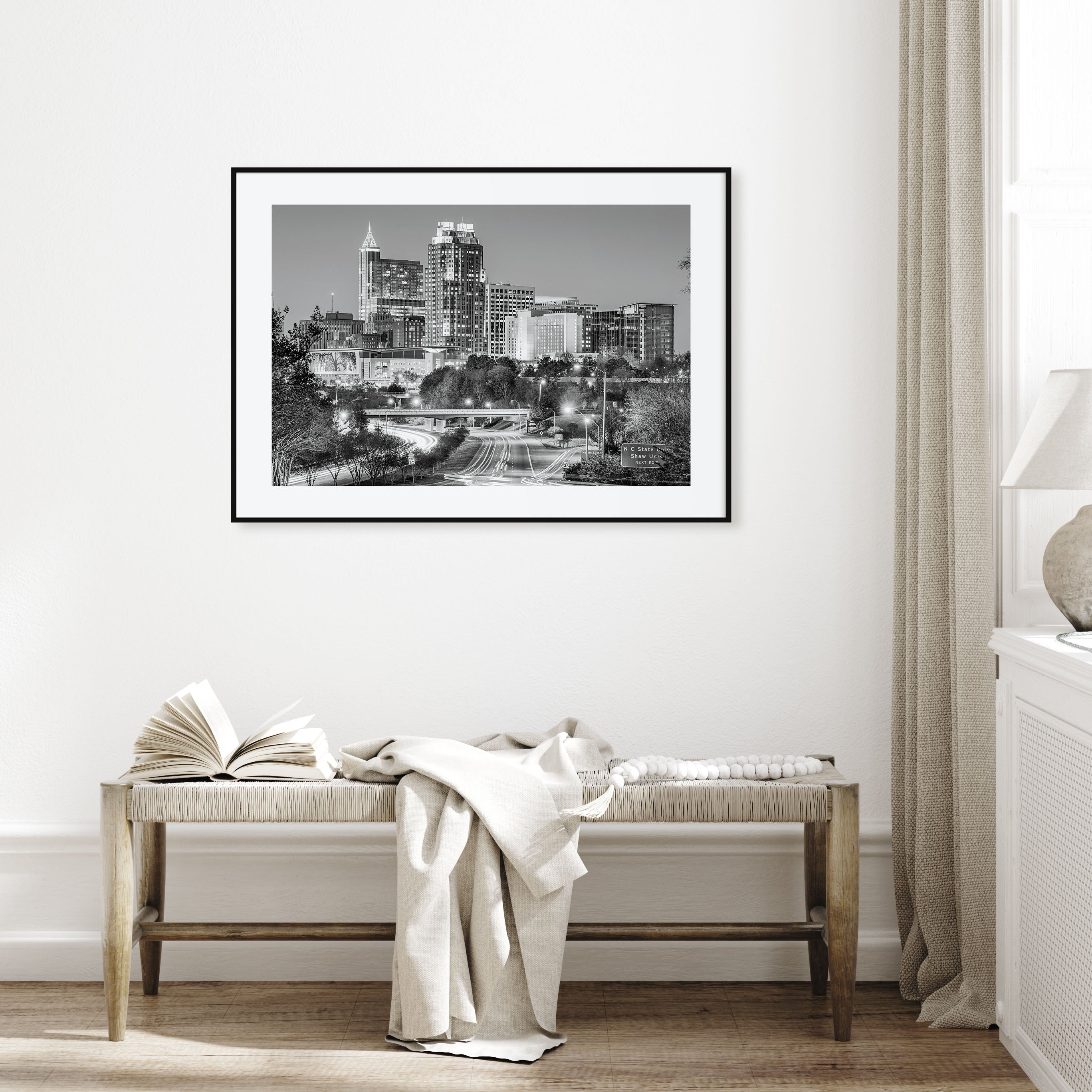 Raleigh Landscape B&W Poster