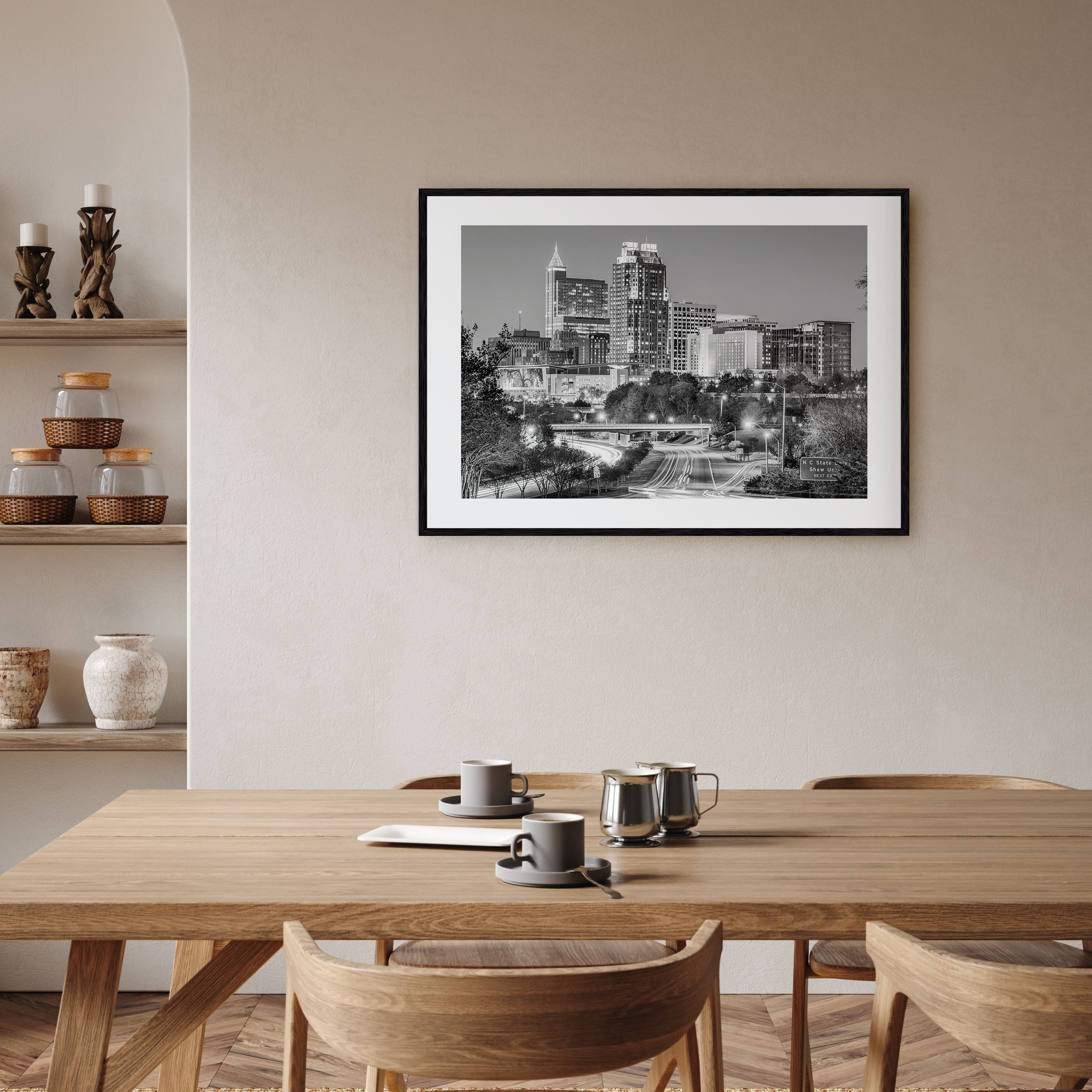 Raleigh Landscape B&W Poster