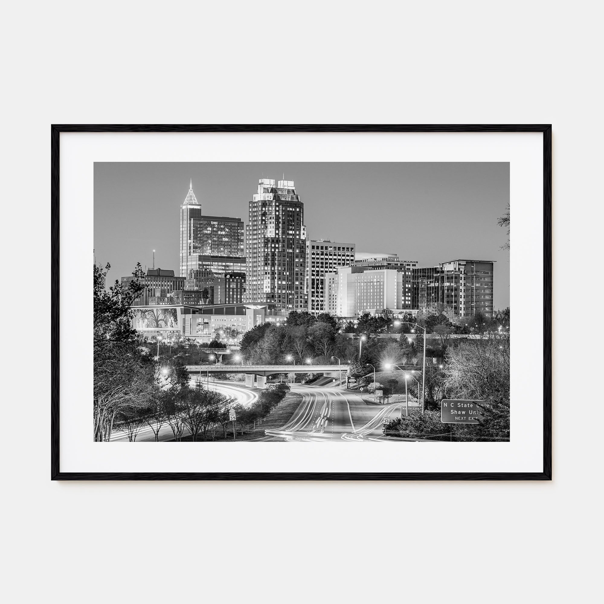 Raleigh Landscape B&W Poster
