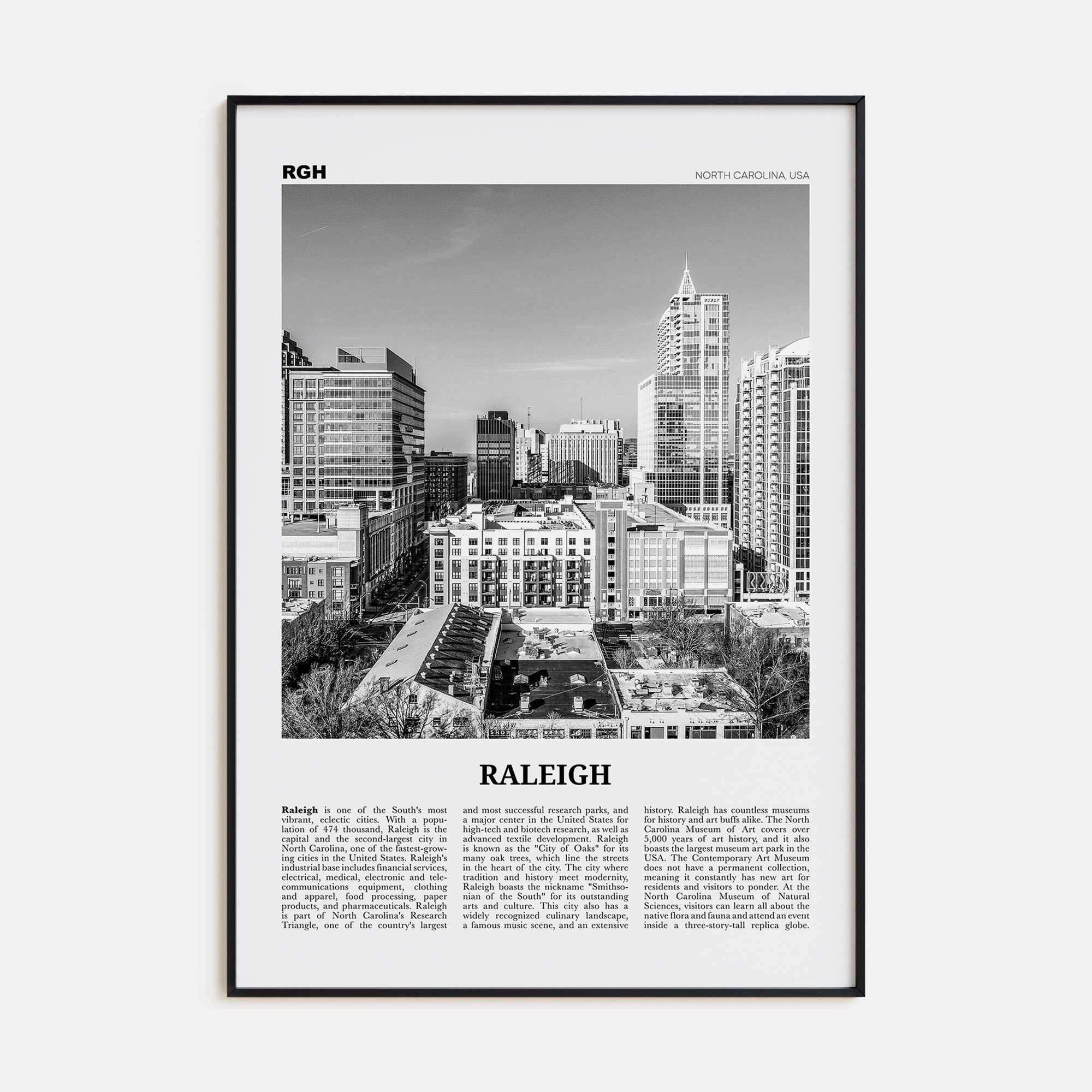 Raleigh Travel B&W No 1 Poster