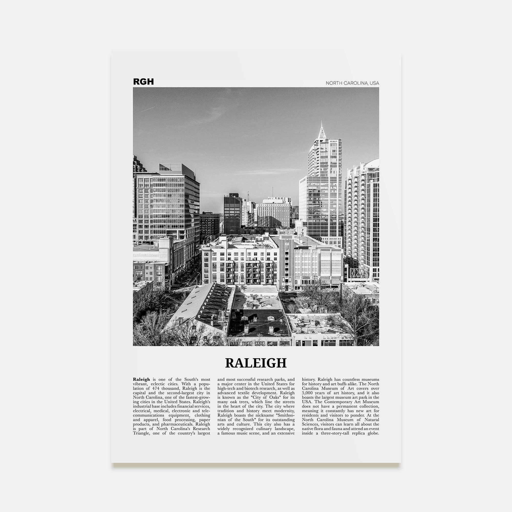 Raleigh Travel B&W No 1 Poster