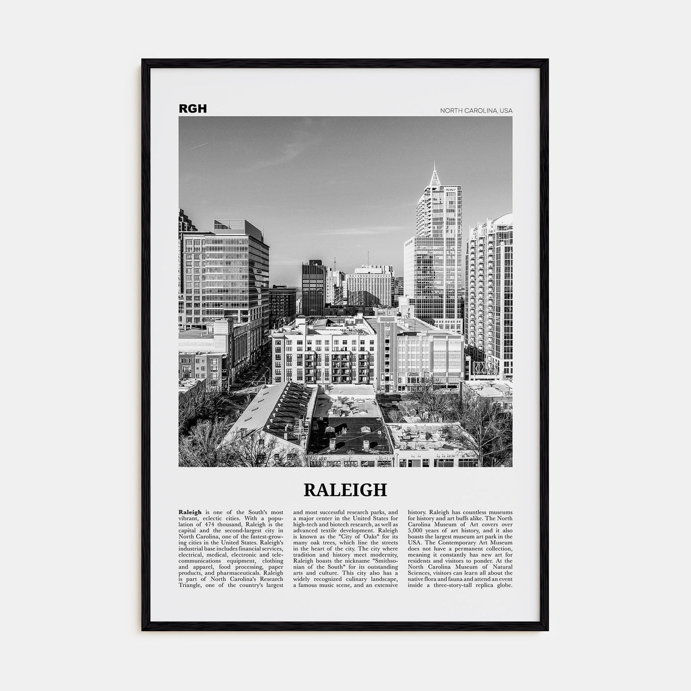 Raleigh Travel B&W No 1 Poster