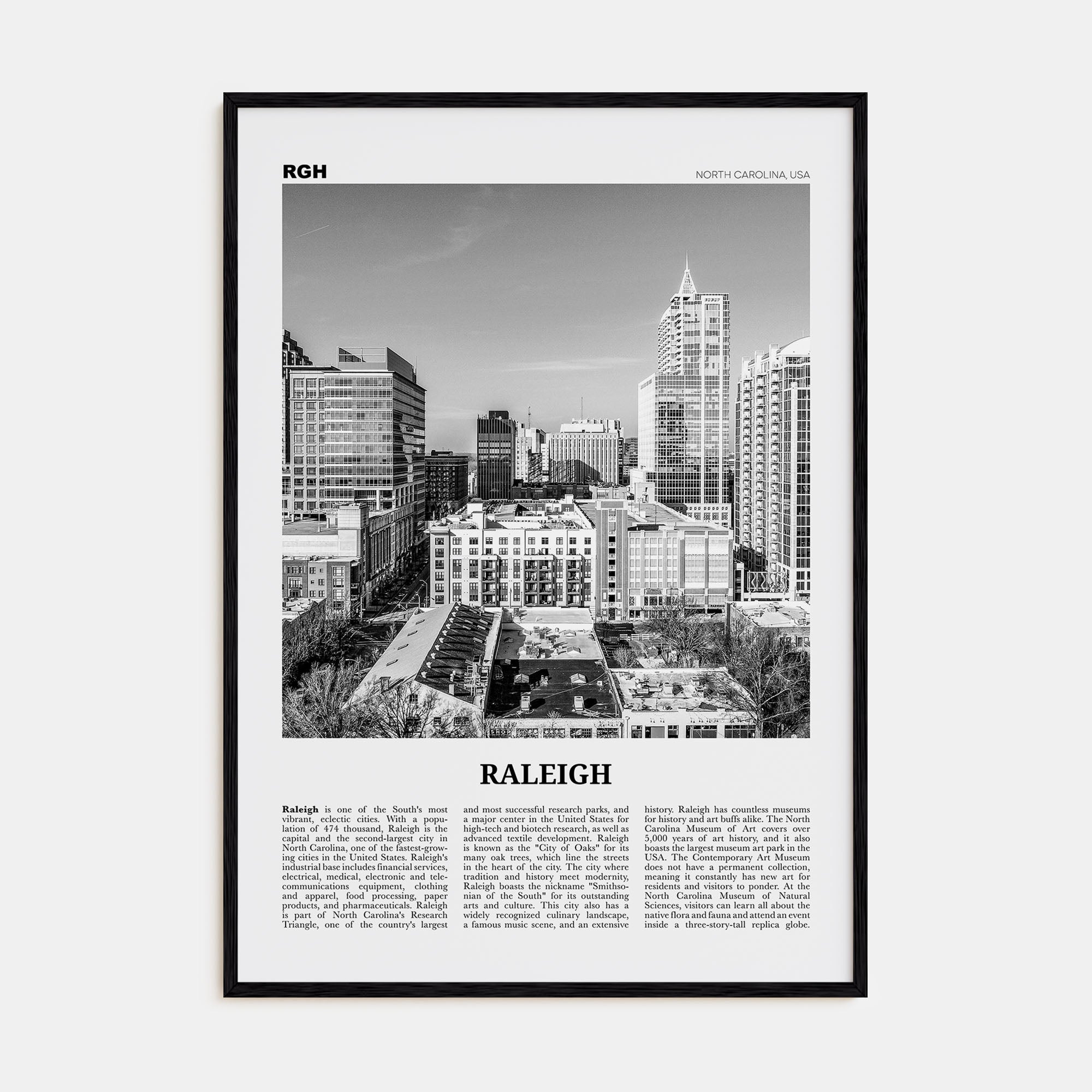 Raleigh Travel B&W No 1 Poster