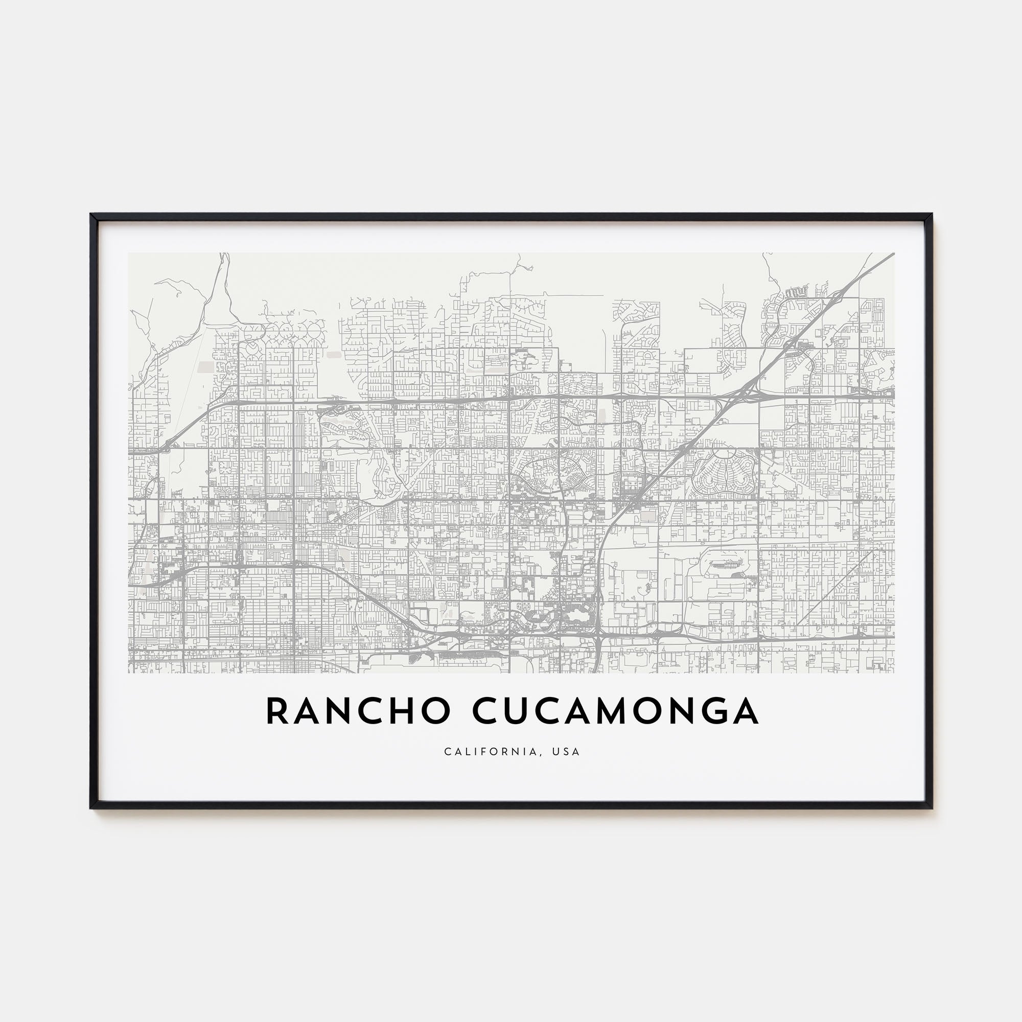 Rancho Cucamonga Map Landscape Poster