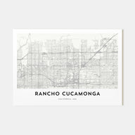 Rancho Cucamonga Map Landscape Poster