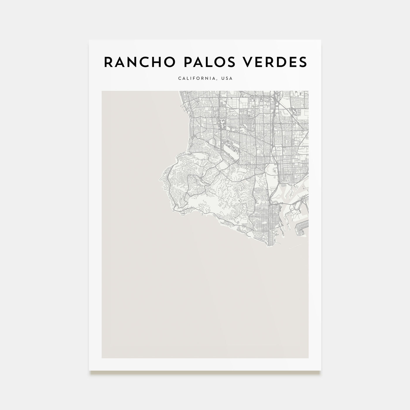 Rancho Palos Verdes Map Portrait Poster