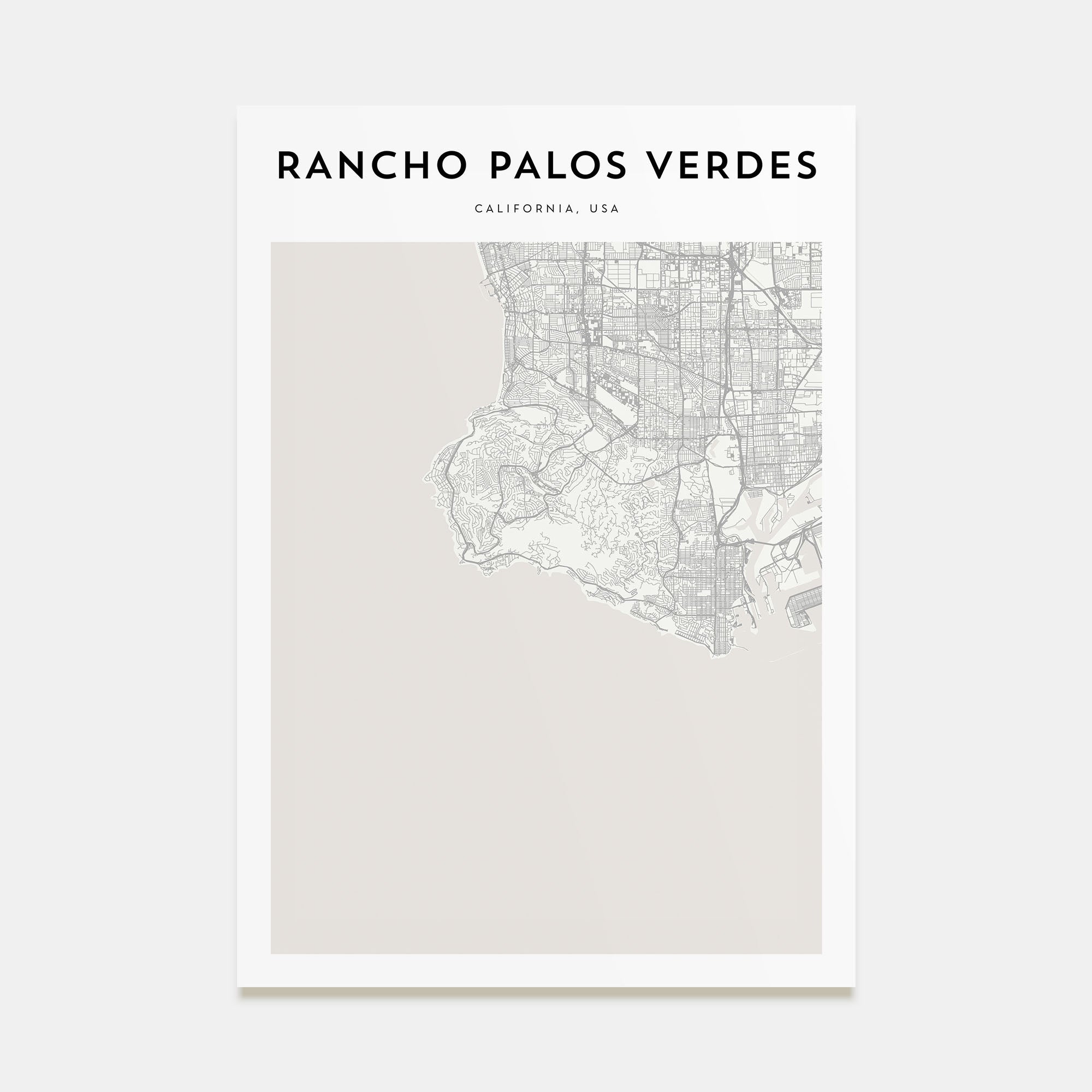 Rancho Palos Verdes Map Portrait Poster