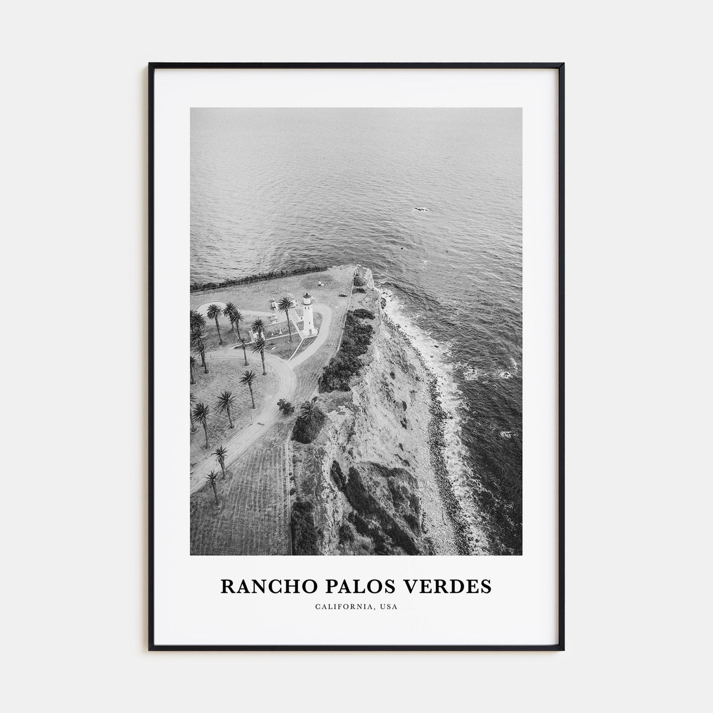 Rancho Palos Verdes Portrait B&W Poster