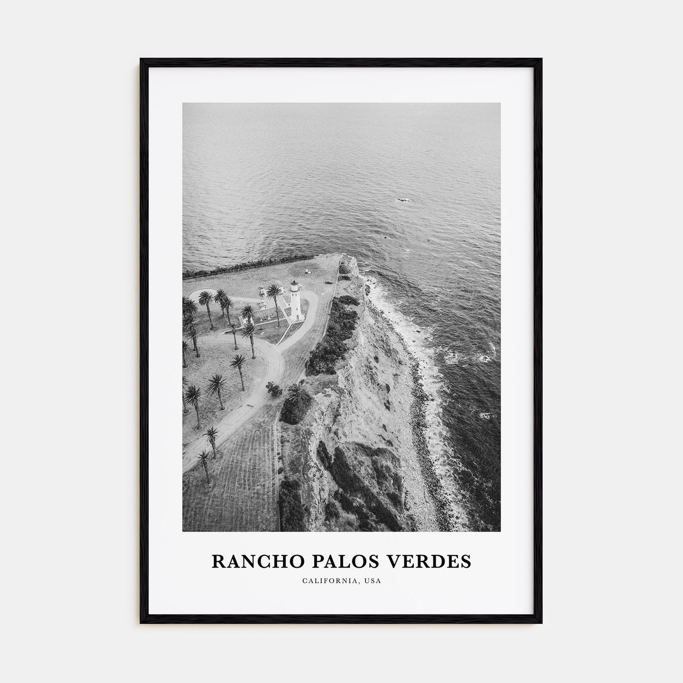 Rancho Palos Verdes Portrait B&W Poster