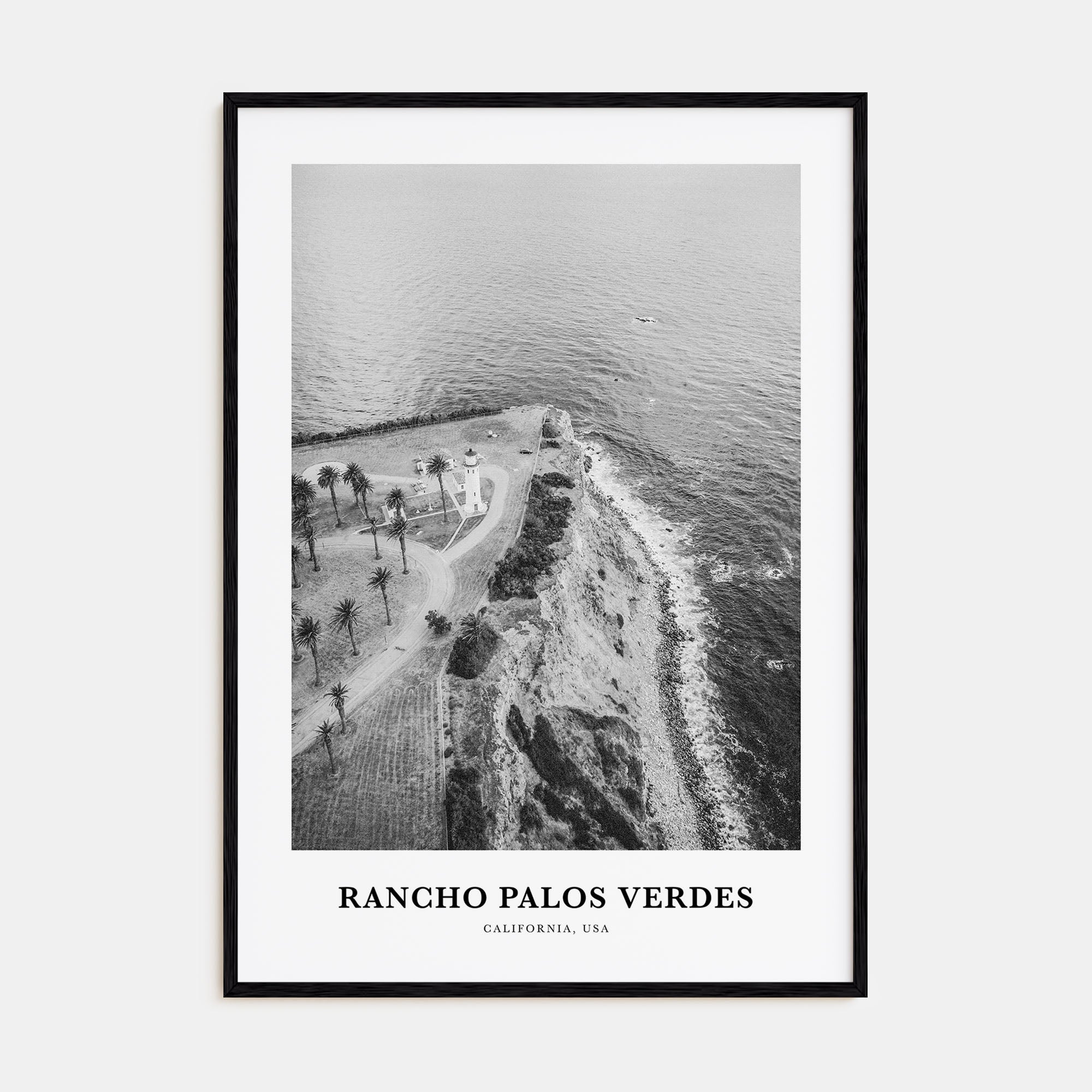 Rancho Palos Verdes Portrait B&W Poster