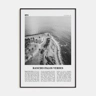 Rancho Palos Verdes Travel B&W Poster