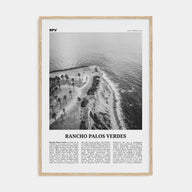 Rancho Palos Verdes Travel B&W Poster