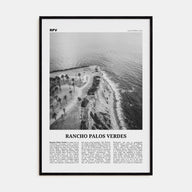 Rancho Palos Verdes Travel B&W Poster