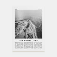 Rancho Palos Verdes Travel B&W Poster