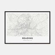 Reading, Pennsylvania Map Landscape Poster
