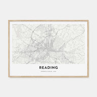Reading, Pennsylvania Map Landscape Poster