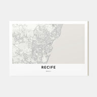 Recife Map Landscape Poster