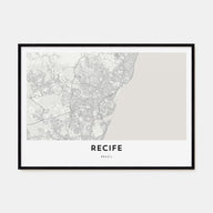 Recife Map Landscape Poster
