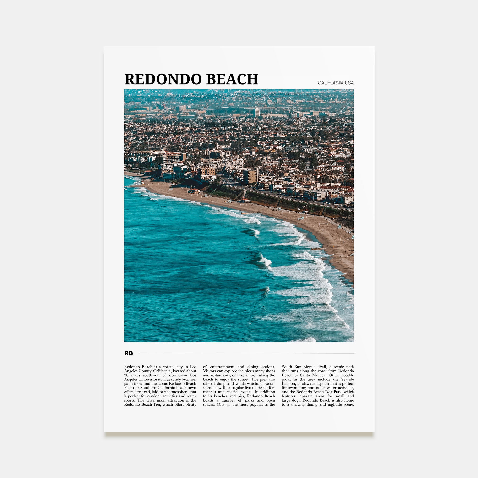 Redondo Beach Travel Color Poster