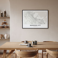 Redwood City Map Landscape Poster