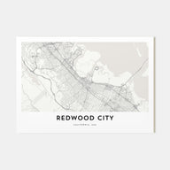 Redwood City Map Landscape Poster