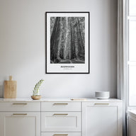 Redwoods Portrait B&W Poster
