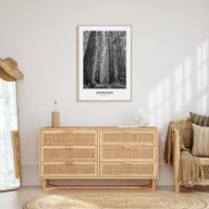 Redwoods Portrait B&W Poster