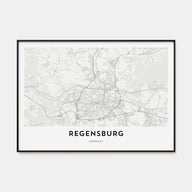 Regensburg Map Landscape Poster