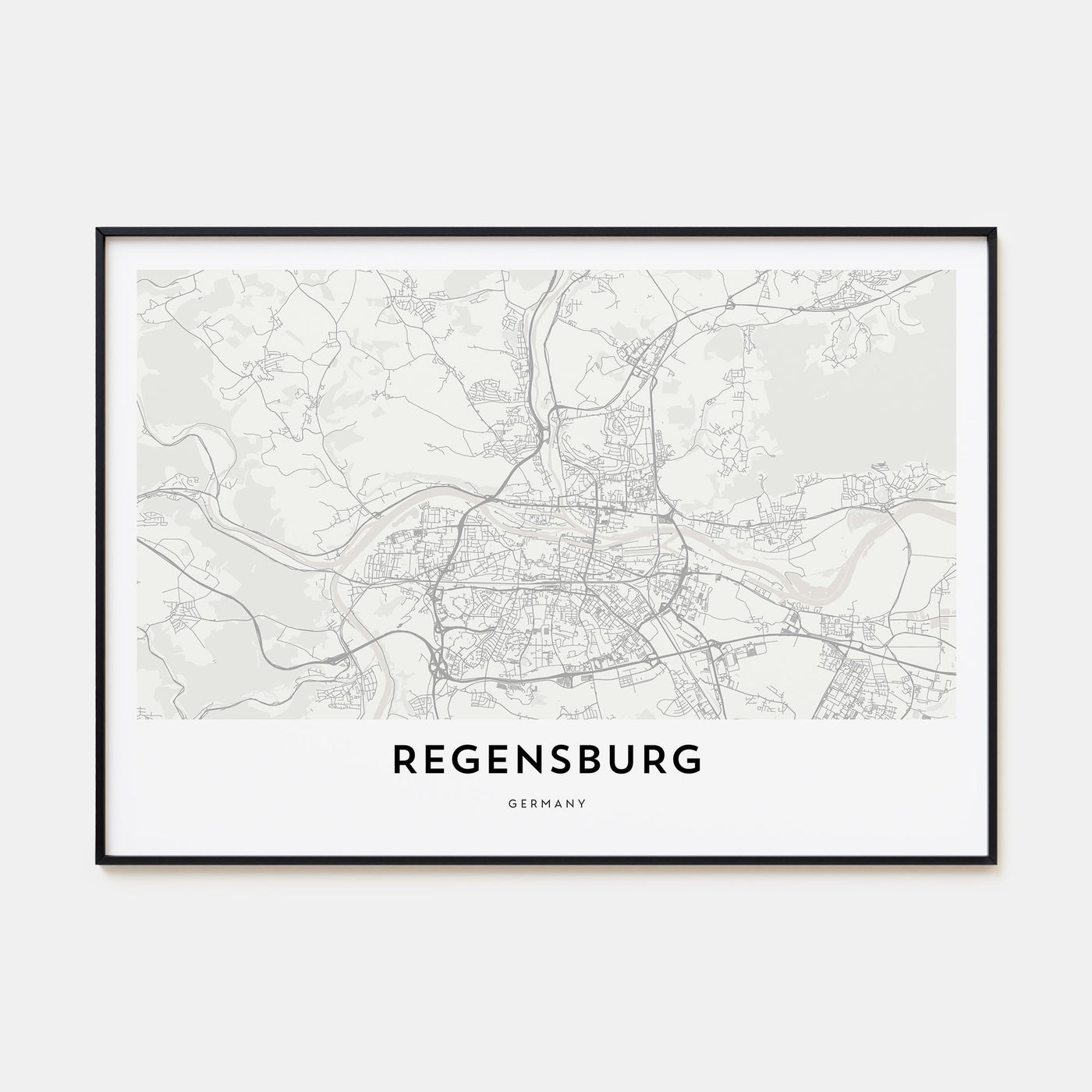 Regensburg Map Landscape Poster