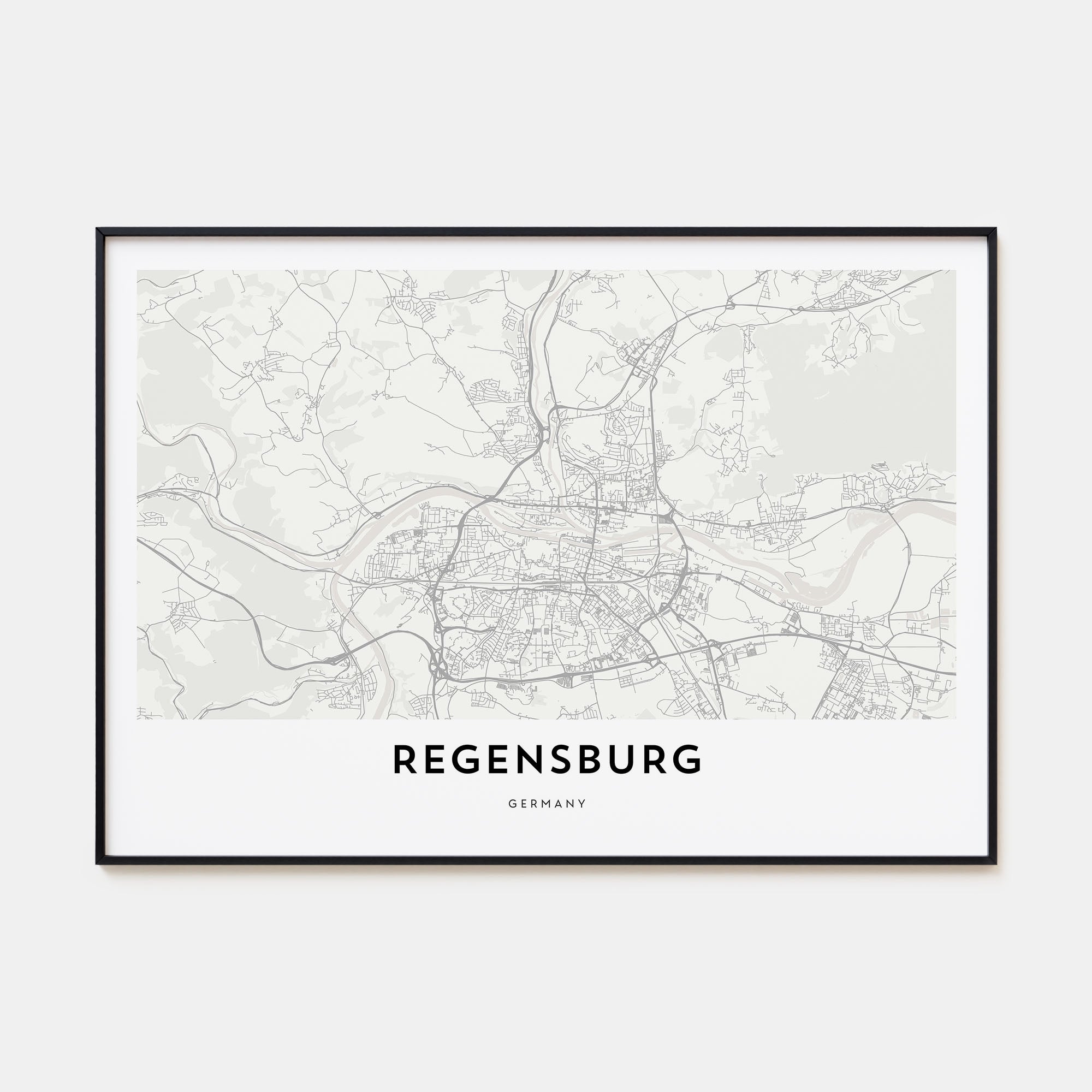 Regensburg Map Landscape Poster