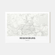 Regensburg Map Landscape Poster